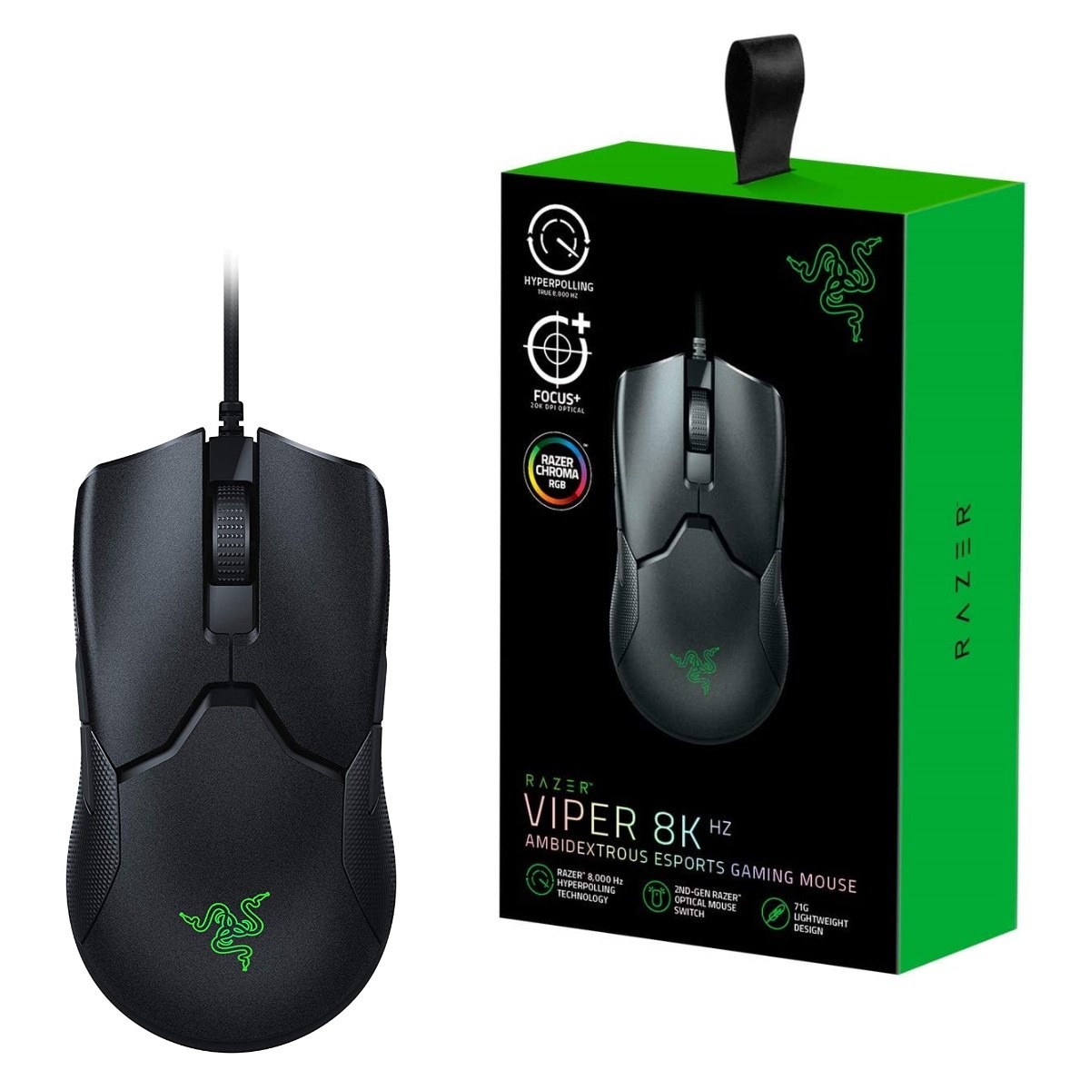 Mouse Gamer Razer Viper 8KH-Negro